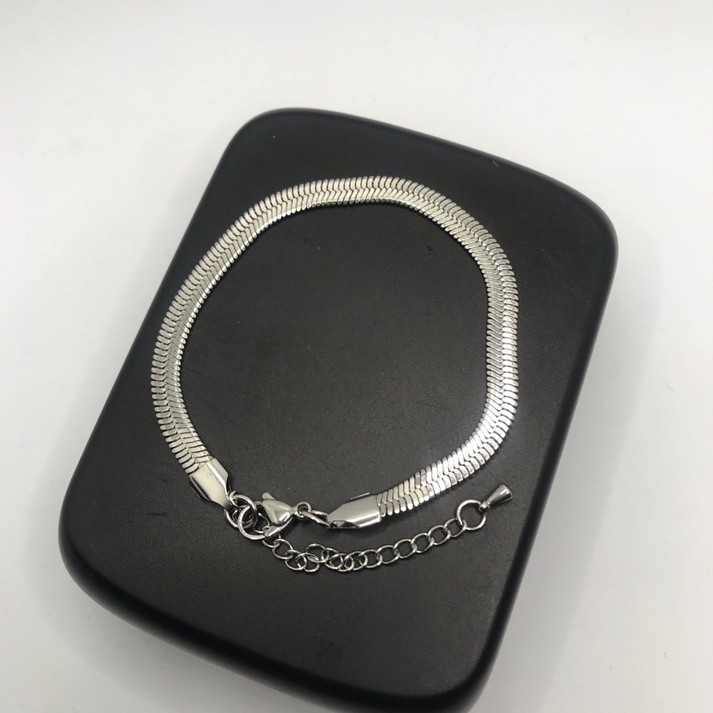 New Flat Herringbone Stainless Steel Bracelet